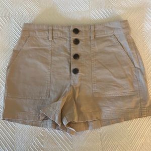 O’Neill High Waisted Soft Khaki Button-up Shorts
